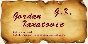 Gordan Kamatović vizit kartica